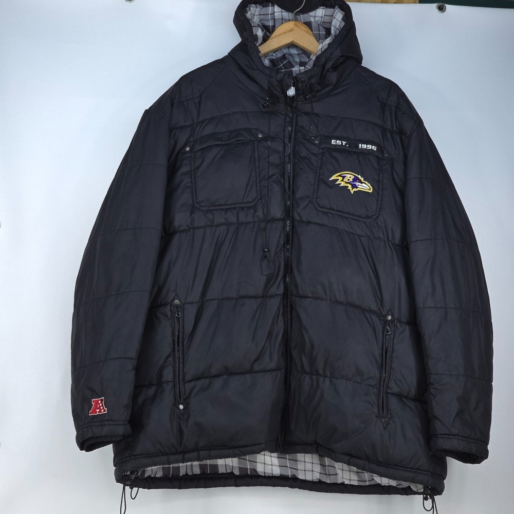 NFL Baltimore Ravens Football Puffer Coat‎ Men's 5XL Jacket Soft Shell Pro Line